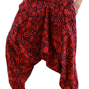 Men Women Cotton Harem Pants Pockets Yoga Trousers Hippie