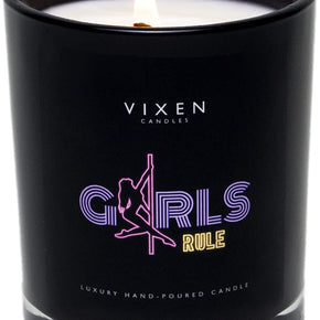 Vixen Candle Girls Rule Honeysuckle Candle with Bergamot | Vanilla Candle | Inspirational Gifts for Women Stress Relief Aromatherapy Candle, Romantic Candles All-Natural Organic Soy Candle 14Oz |70H
