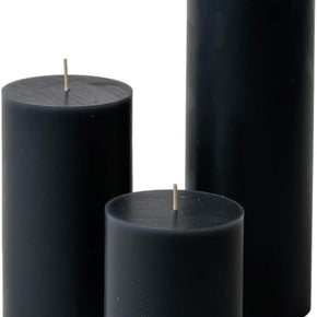 - Assorted Unscented Solid Color Pillar Candles (Set of 3) for Home Décor, Wedding Receptions (Black)